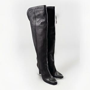 Seven Twelve Thirty Over-the-Knee Black Leather Heel Boots 36.5 Made in Japan